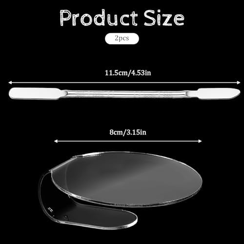 Ezymivs Acrylic Makeup Mixing Palette with Spatula - Cosmetic Foundation & Eye Shadow Tool