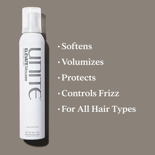 UNITE Hair Elevate Mousse 6 Oz - Volumizing Hair Styling Foam with Argan Oil