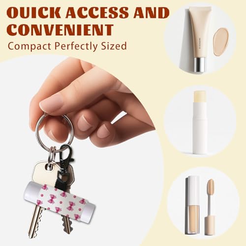 10Pcs Bow Lip Balm Holder Keychain with Metal Clasp