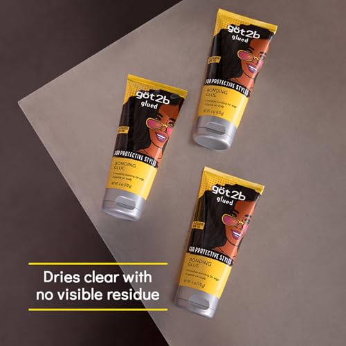 got2b Glued Bonding Glue, 6 Fl Oz, Invisible Wig Glue with Long-Lasting Hold, Dermatologist-Tested and Scalp-Friendly Formula with Pro-Vitamin B5, Easy Removal
