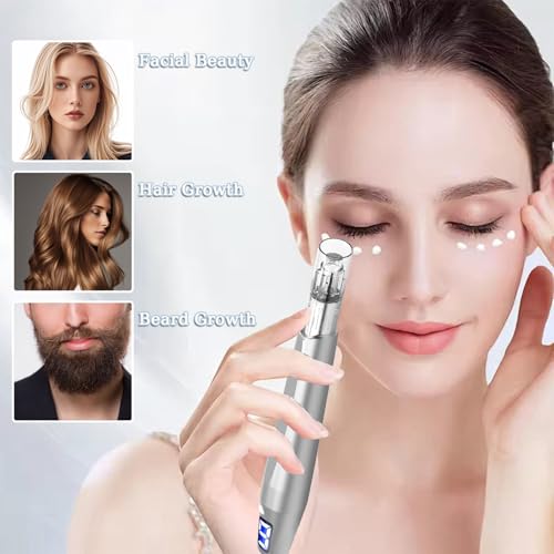 Derma Roller Pen 0.25mm Microneedling Tool for Face & Hair - Home Use