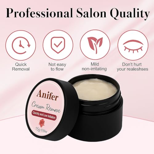 Anifer Eyelash Extension Remover 15g - Gentle Rose Scent, No Residue