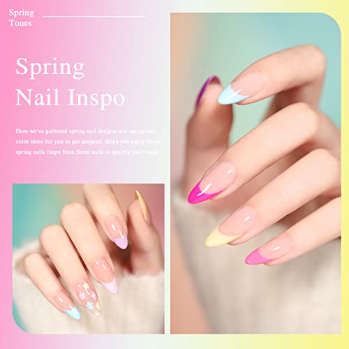 Larvall Beautpal Neon Pastel Gel Nail Polish Set Easter Decoration Bright Macaron Spring Summer Nail Polish 10pcs Unicorn Tones Purple Pink Yellow Blue Green Soak Off DIY Manicure Set For Women 7ml