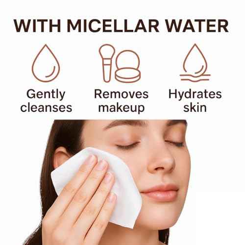 Individually Wrapped Makeup Remover Wipes with Micellar Water, Green Tea Extract, Aloe & Vitamin E - Travel Sized Individual Micellar Cleansing Wipes Unscented (30 Pack)