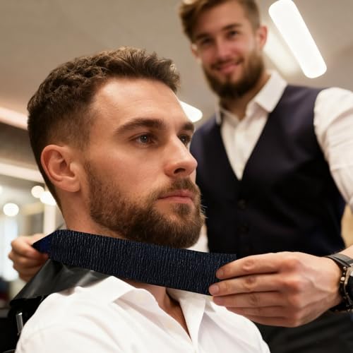 Neck Strips Barber Accessories Professional, Barber Supplies 10 Rolls & 1000 Strips, Disposable Barber Neck Strip, Barber Neck Tape for Hair Cutting, Barber Shop Stuff, Black