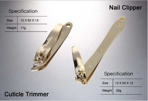 Korean Nail Clippers! World No. 1. Three Seven (777) Travel Manicure Grooming Kit Nail Clipper Set Made in Korea, Since 1975. (16000SVG), Gold