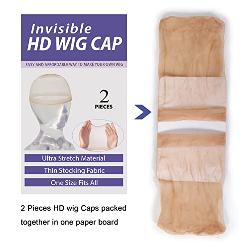 Ugrace Hair HD Wig Cap For Lace Front Wig HD Wig Caps For Women 10 PCS Transparent Wig Cap Stocking Wig Caps Invisible HD Wig Cap Wig Accessories Super Soft Breathable (10 PCS HD Wig Cap)