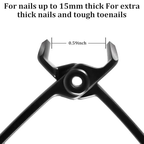 Thick Nail Clippers 15mm Wide Jaw Nail Cutter for Thick Toenail Stainless Steel Heavy Duty Toenail Clippers with Curved Blades Large Toenail Clippers for Men Seniors Elderly