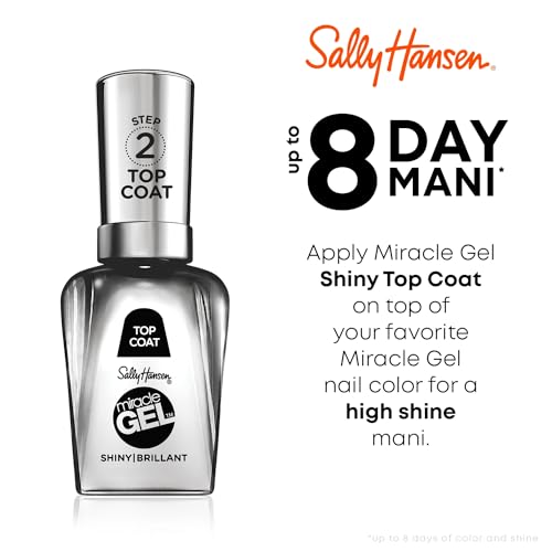 Sally Hansen Miracle Gel Shiny Top Coat Clear Nail Polish - No UV Needed