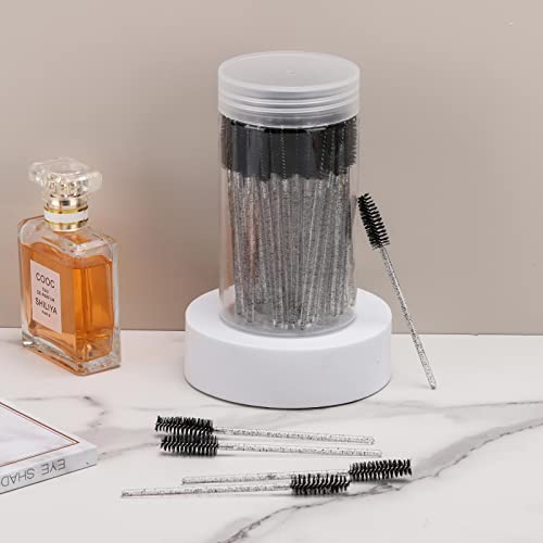 100 Disposable Mascara Wands with Reusable Container - Eyelash Brushes