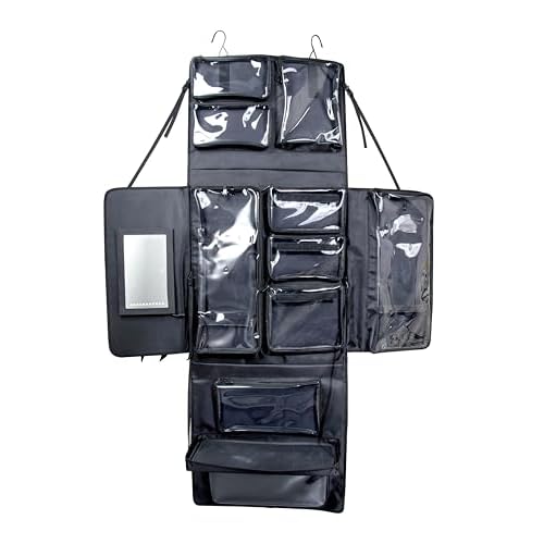 UELLE Wig-A-Way : Travel hair/Wig bag, Store and Organize your wigs, Carries cosmetics, toiletries, and hair tools, Hangs on door or wall.