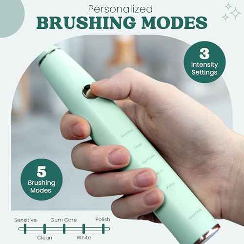 Sonic Electric Toothbrush for Adults ? Battery Powered Tooth Cleaning Brush with Timer, 5 Modes & 3 Intensity Levels ? Long-Lasting 90-Day Battery Life