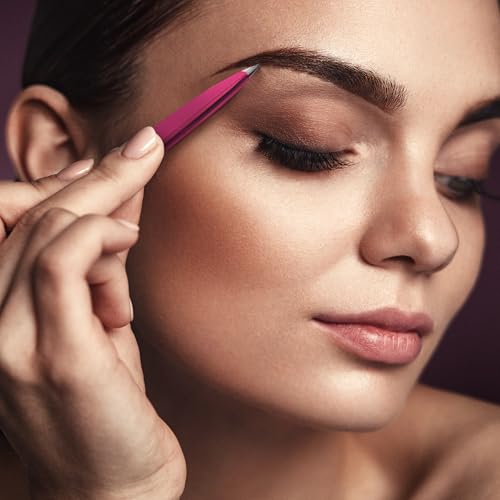 By MILLY Pointed Tweezers - High Carbon Stainless Steel Precision Hair Removal