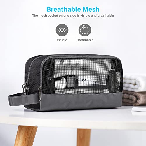 Gonex Black Travel Toiletry Bag for Men - Water Resistant Dopp Kit
