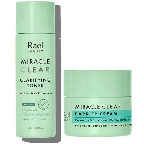 Rael Miracle Clear Bundle - Clarifying Toner (5.1 oz), Barrier Cream (1.8 oz)