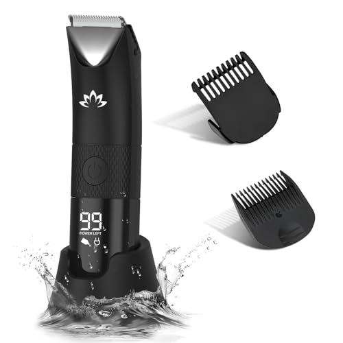 RESUXI Manscape Ball Trimmer for Men,Body& Pubic Hair Trimmer and Groin Hair Shaver, Bikini Trimmer Women,Smooth Shaving, Lightweight with Travel Lock, IPX7 Waterproof Wet/Dry Shaving, LED Display