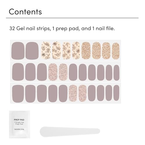 Dashing Diva Gloss Gel Nail Strips Set - Lavender Dreams (32 Wraps)