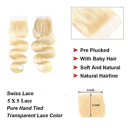 Blonde 5x5 HD Lace Closure Body Wave 613 - 150% Density