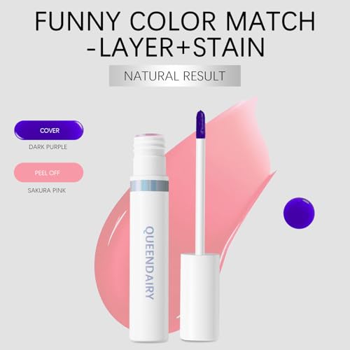 QueenDairy Peel Off Lip Stain - 24HR Waterproof Matte Lip Tint