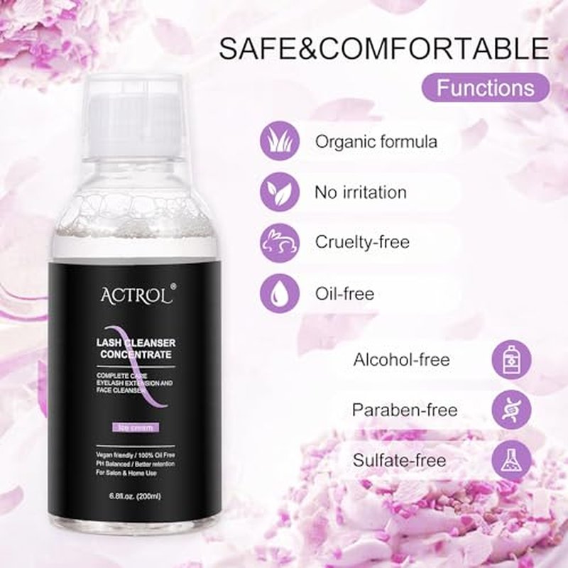Professional Eyelash Cleanser Concentrate 200ml - Paraben Free