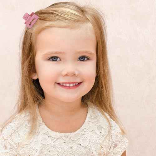 100 Pieces 2.5cm/0.1" Candy Color Small Non-slip Rectangle Plastic Hair Claws Clips Mini Hair Clamps Barrettes Hair Accessories for Women Girls Teens Kids