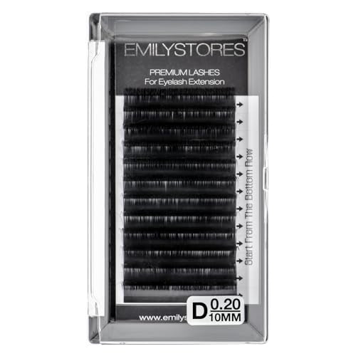 Eyelash Extensions 0.20mm D Curl 12mm - Natural Black Lashes