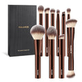 MAANGE 10-Piece Travel Makeup Brush Set with Magnetic Case