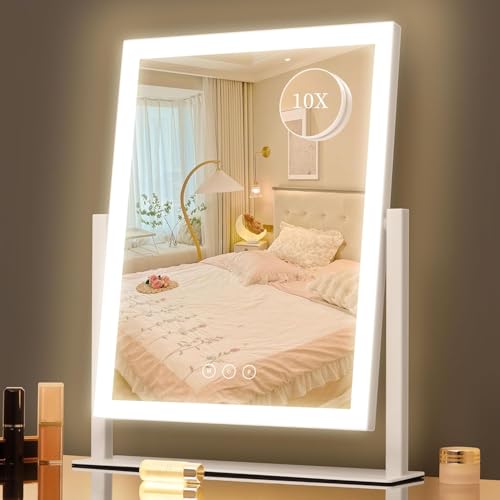 Lighted Vanity Mirror 16.7" w/ 180 LEDs & 10X Magnifier