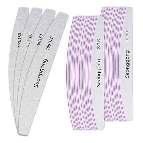 24 PCS Nail File 100/180 Grit Nail Files for Women Double Sided Emery Board Fingernail Shaping Manicure Pedicure Tools for Natural Nails Nail Supplies Salon and Home Use