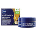 NIVEA Anti-Wrinkle Restorative Night Cream for Mature Skin 55+ with Avocado Oil, Calcium and Panthenol, Deep Overnight Renewal Facial Moisturizer, 50 ml