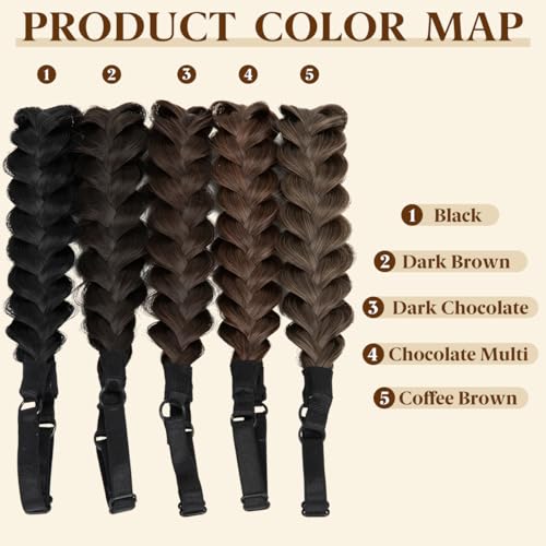 CJL HAIR 2-Pack Braided Headbands with Elastic – Hand-Woven Hair Hoops