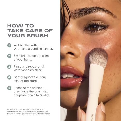 Morphe Rounded Liquid & Cream Blush Brush - Dense Makeup Tool for Sculpting & Blending