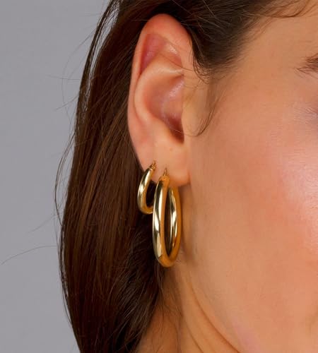 Gold Hoop Earrings Set 18 Pairs Hypoallergenic Women