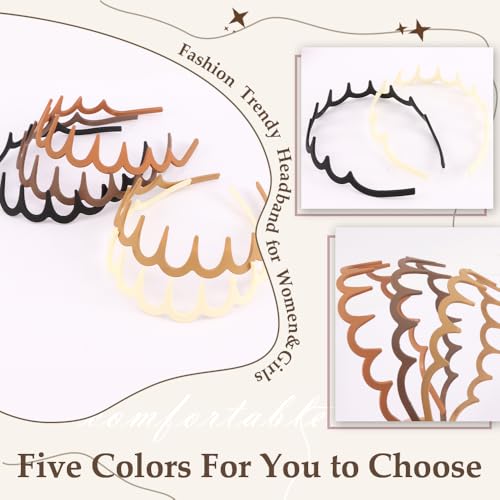 Aprince Zigzag Reversible Headbands 5pcs Non-slip Retro 90s Hair Accessories