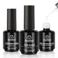 Beetles Builder Nail Gel & Top Coat Set - White Gel, 3 Pieces, 15ml L-White-3