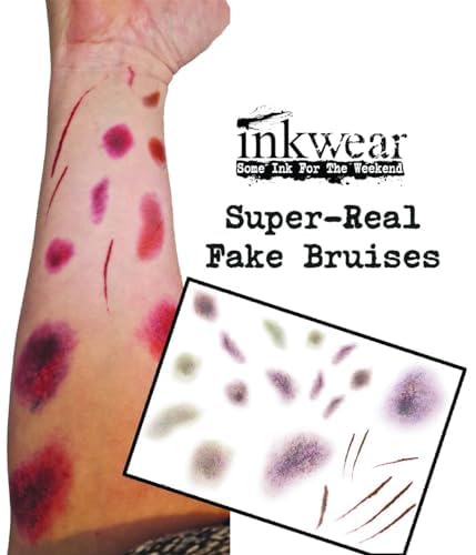 Realistic Fake Bruise & Scratch Tattoos – 2 A5 Sheets