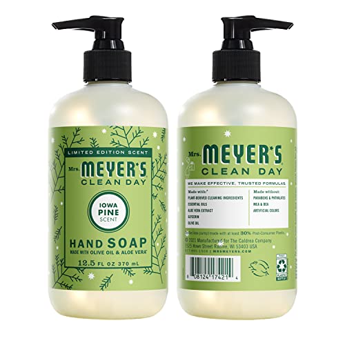 Mrs. Meyer's Liquid Hand Soap, Cruelty Free and Biodegradable Formula, Iowa Pine Scent, 12.5 oz (Pack of 2)