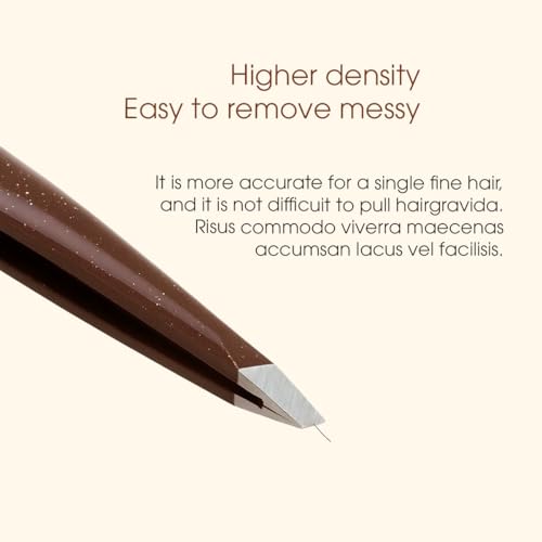HH Tweezer ? Professional Stainless Steel Eyebrow Tweezers with Genuine Leather Case for Makeup & Brow Artists (Brown)