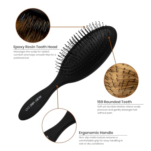 Glow Detangler Hair Brush for Women Wet or Dry, Fine & Curly Hair
