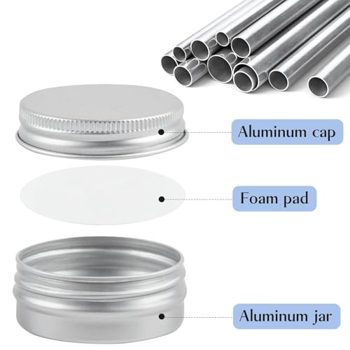 TUZAZO 12-Pack 0.5oz Aluminum Tin Containers with Lids & Labels - Cosmetic & Art Storage