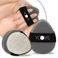 Yoove Bamboo Charcoal Soap with Scrubber, Teardrop Shape and Elastic Grip, Organic Black Soap with Activated Charcoal, Exfoliating Bar for Face and Body, 3-Pack