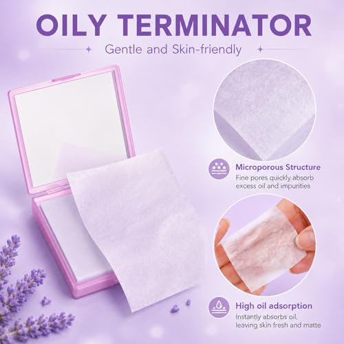Gjinxi 500 Sheets Oil Blotting Paper with Mirror – Oily Skin