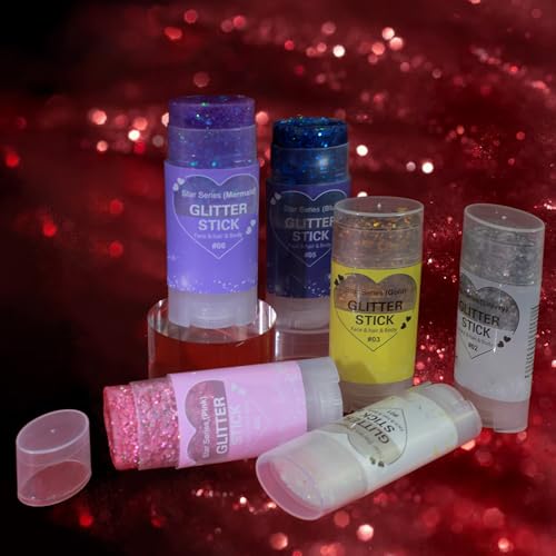 Silvery Body Glitter Stick, Glitter Hair Sticks for Women Sparkling Cheer Glitter Makeup Singer Concerts Disco Music Halloween Christmas, Holographic Chunky Sequins Face Glitter Gel Stick