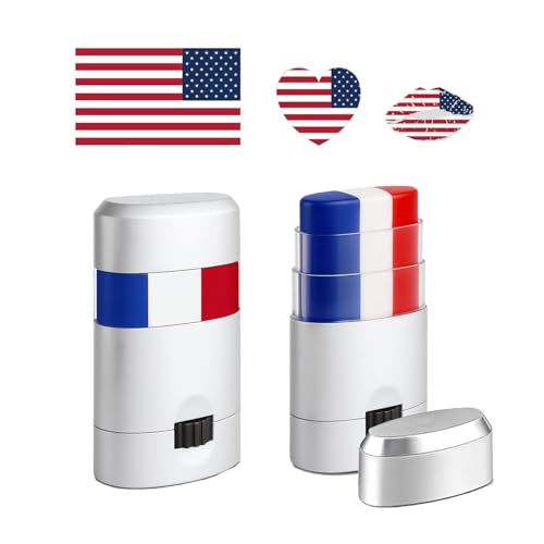Red White & Blue Face Paint Sticks - Waterproof Sports Makeup