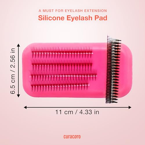 Curacoro Silicone Eyelash Extension Pads - Reusable Holder (Pack of 4)