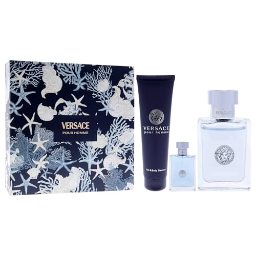 Versace Pour Homme Cologne 3-Piece Gift Set for Men - EDT & Shower Gel