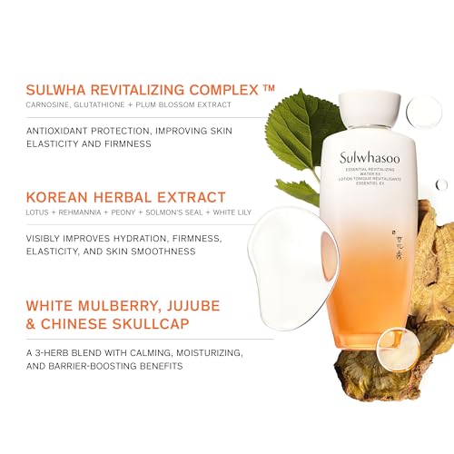 Sulwhasoo Essential Revitalizing Water EX - A quick-absorbing, watery gel toner that deeply hydrates and visibly revitalizes for radiant, youthful-looking skin