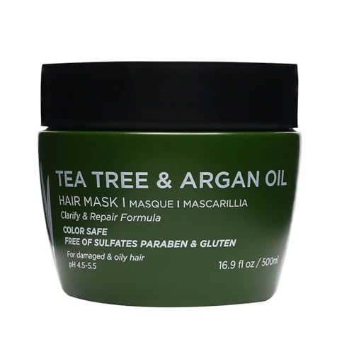 Luseta Tea Tree Hair Mask for Oily & Damaged Hair - 16.9 Oz Clarifying Treatment