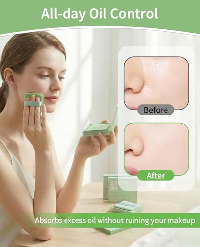 Oil Blotting Papers 400 Sheets with Mirror & Puff