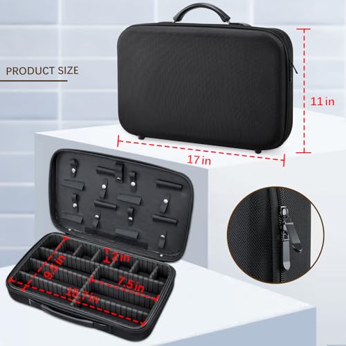 Yueieoun 17-inch Barber Clippers Organizer Bag with Adjustable Dividers